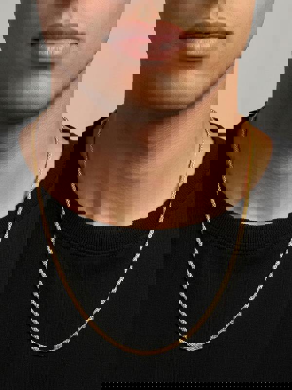 MUCHV Men's Twisted Chain Necklace - 60cm