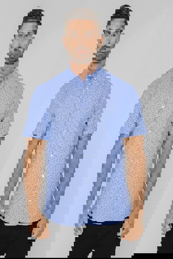 ENORSIA Printed Short Sleeve Shirt with Polka Dots and Comfortable Fit