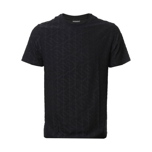 Emporio Armani Beach Woven All Over Eagle T-Shirt Black
