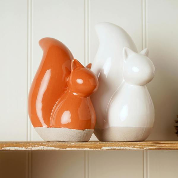 Country Living White Ceramic Squirrel