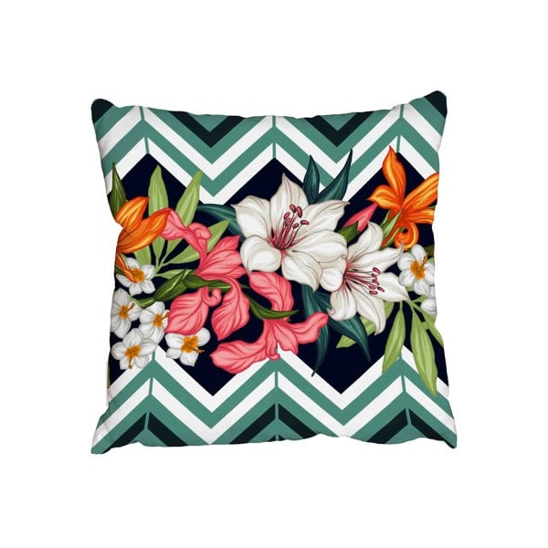 Benjamin Tate Design Tropical leaves and flowers (Outdoor Cushion)