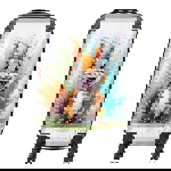 Warren Reed Happy Splashart Squirrel Suitcase