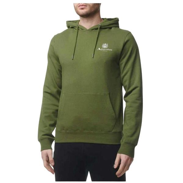 Aquascutum Mens Active Big Logo Hoodie - Green - 