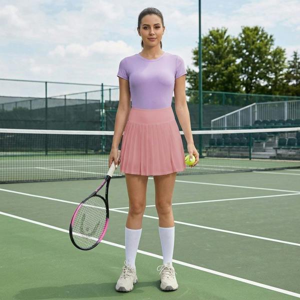 Anniou UPF 50+ Quick-Dry Pleated Tennis Skirt
