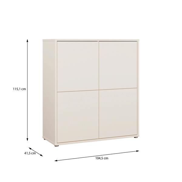 Furniture To Go Alice Springs 4 Door Storage Cabinet with Push-to-Open Doors in Sand