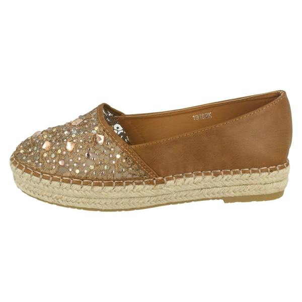 Savannah Ladies Savannah Slip On Espadrille Casual Pumps