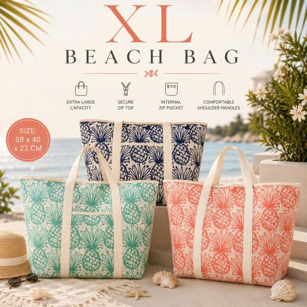 Lorenz XL Pineapple Beach Tote Bag