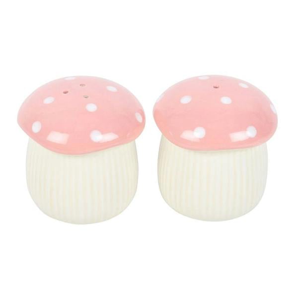 Kingsbury Gifts Pink Mushroom Ceramic Salt & Pepper Shaker Set
