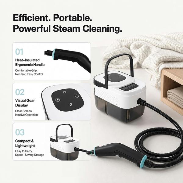 Spector Steam Cleaner Handheld 6 Settings with Tank 105°C Heat For Kitchen White