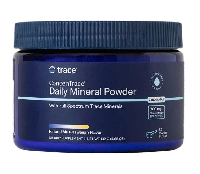 Trace Minerals ConcenTrace Daily Mineral Powder, Natural Blue Hawaiian - 132g