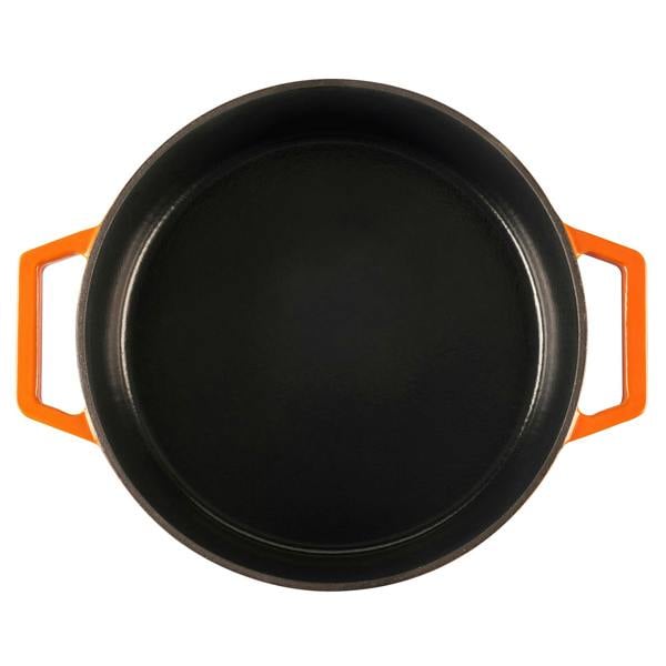 Cooks Professional Set of 3 Cast Iron Casserole | 20cm, 26cm and 28cm | Orange