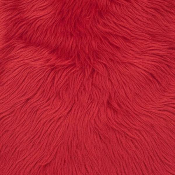 HomeSpace Direct Luxury Faux Rabbit Fur Rug Red