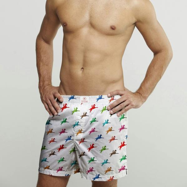 HORSES MULTI COTTON POPLIN PRINT BOXER SHORTS - Premium Men's Patterned Shirt by Claudio Lugli | Bold Design, Tailored Fit, Best Printed Shirts