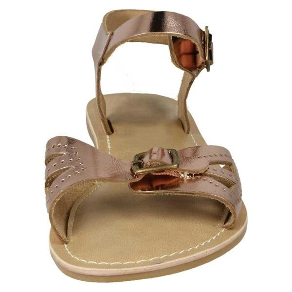 Leather Collection Ladies Leather Collection Flat Buckle Sandals