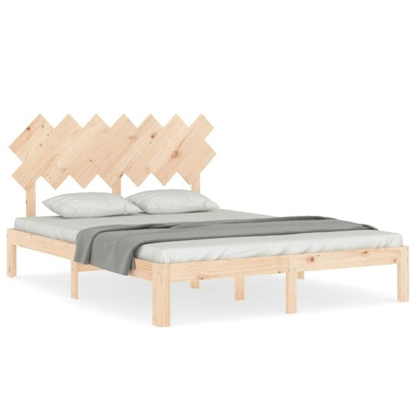 Berkfield Bed Frame with Headboard 140x200 cm Solid Wood