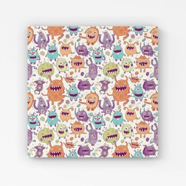 Warren Reed Playful Halloween Monsters Canvas