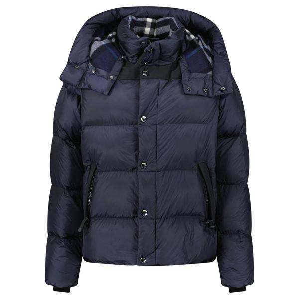 Burberry 'Leeds' Detachable Sleeve Hooded Down Jacket Navy - chancefashionco
