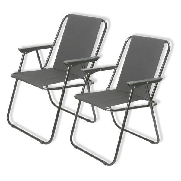 My Garden Outdoor Living My Garden Folding Chair Set of 2 – Fold Up Deck Chairs Heavy Duty 600D Polyester Fabric Beach, Garden & Picnic Chairs