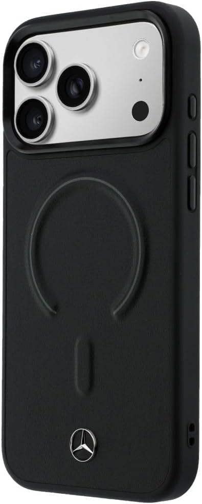 Mercedes Benz Leather Case with 3D MagSafe for iPhone 17 Pro 6.3" Black - MEHMP17L25PEMMOK