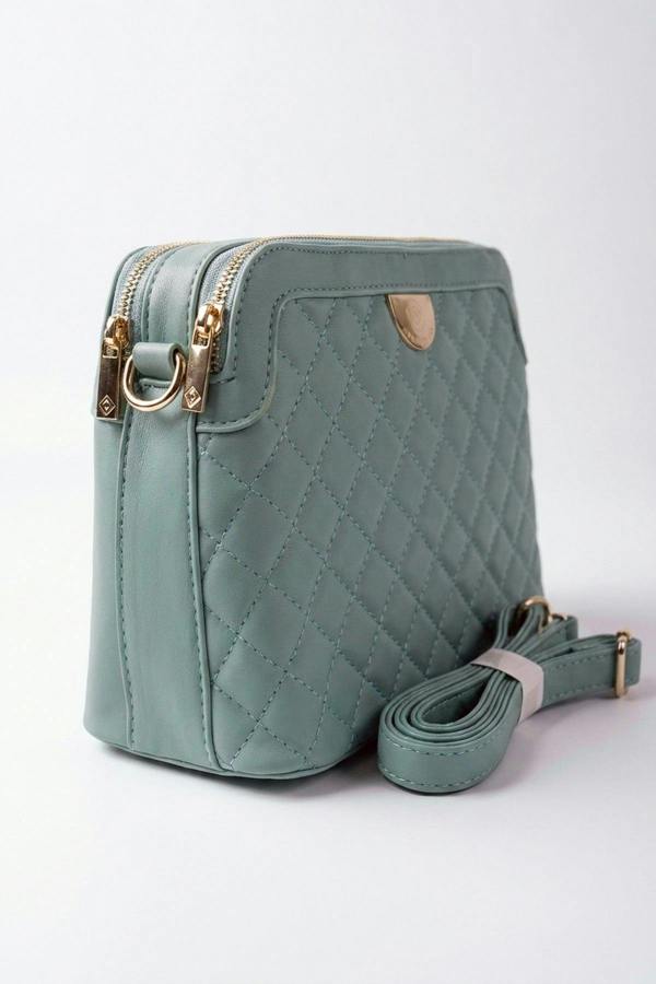 Constance Quilted Frame Crossbody Bag - Green
