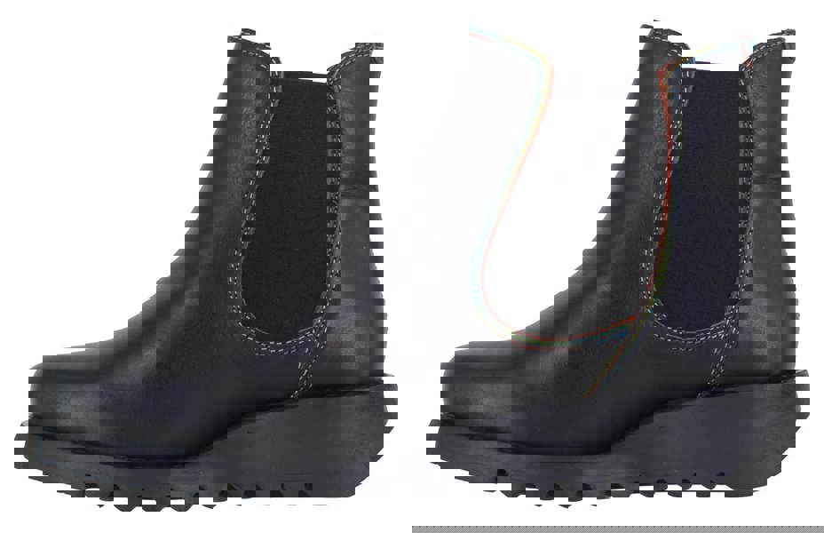 Fly London Salv Womens Wedged Heeled Chelsea Leather Ankle Boots