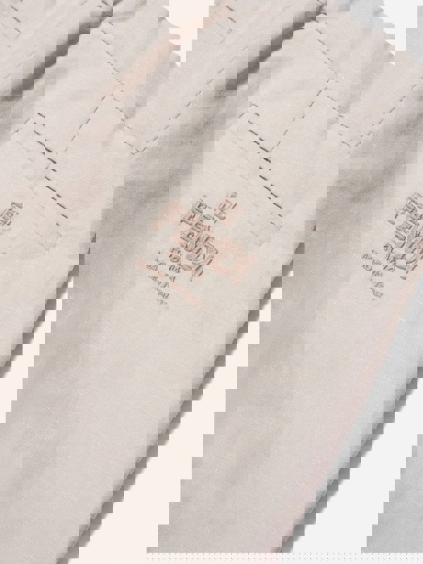 Fendi Kids Fendi Boys Cotton And Linen Trousers in Beige