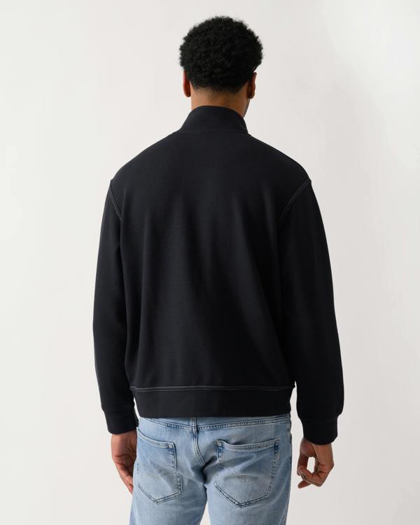 back shot of a model wearing a Armani Exchange Mens Sweatshirt XM002327-AF21870 - Deep Navy UB101