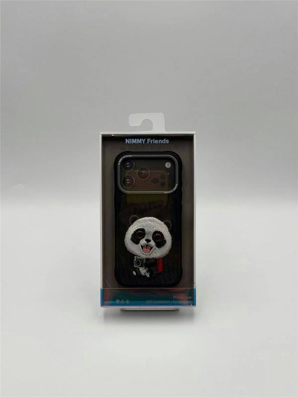 Nimmy Friends Nimmy Big Eye Cute Pet Travel Panda Case with MagSafe for iPhone 17 Pro 6.3" Black Grey - N-XDY-IP17-PRO-06-A