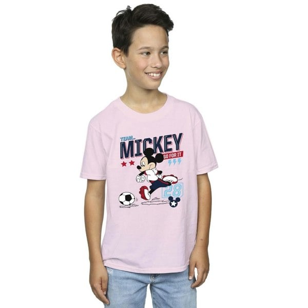 Disney Boys Mickey Mouse Team Mickey Football T-Shirt - Baby Pink