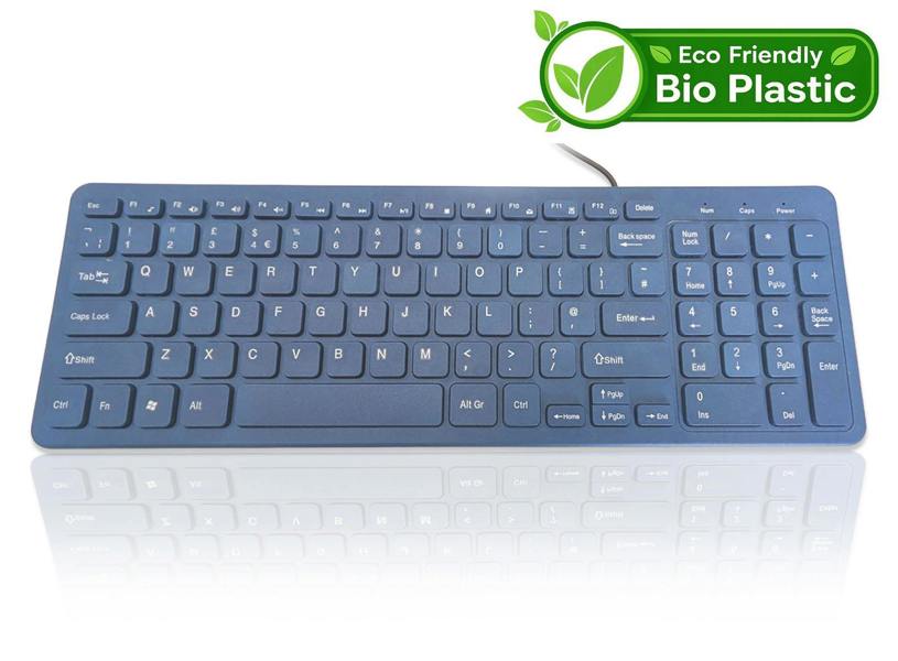 Accuratus Bio 960 Wired Keyboard - USB A & C Wired Full Size Biodegradable Plant Based Resin Keyboard