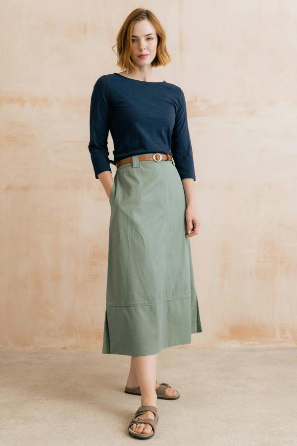 Lily & Me Estuary Midi Skirt Laurel Green