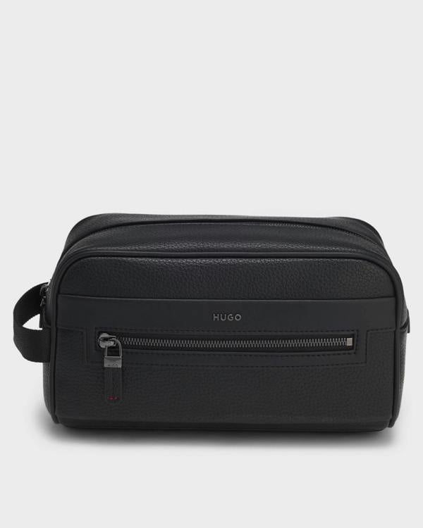 HUGO HUKE Mens Washbag - Black 002 | CHO | Designer Accessories,Mens Accessories,Bags,Wash Bags