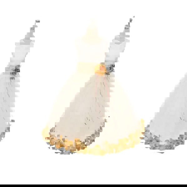 Kenza flower girl dress with Champagne Petal Colour and Sash