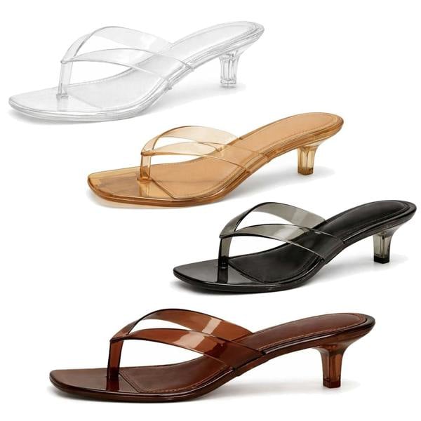 Spot On Ladies Spot On Toepost Heeled Sandals F00502