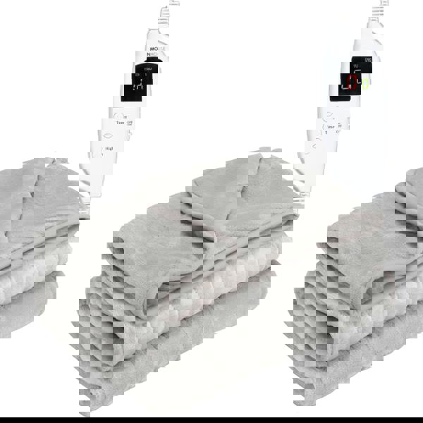 MONHOUSE Heated Electric Throw 9H Timer 9 Heat Setting Fleece Blanket