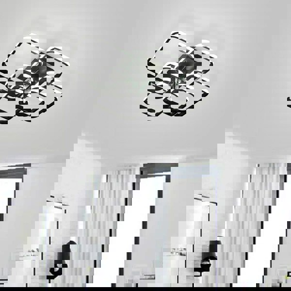 Modern LED Ceiling Light with 6 Squares 102W Flush Mount Pendant Light Ceiling Light Living and Home 