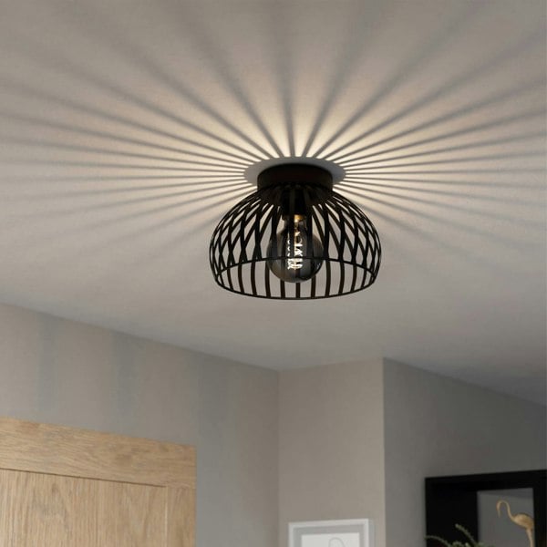EGLO Mogano 3 Wireframe Black Flush Ceiling Light ⌀: 28cm