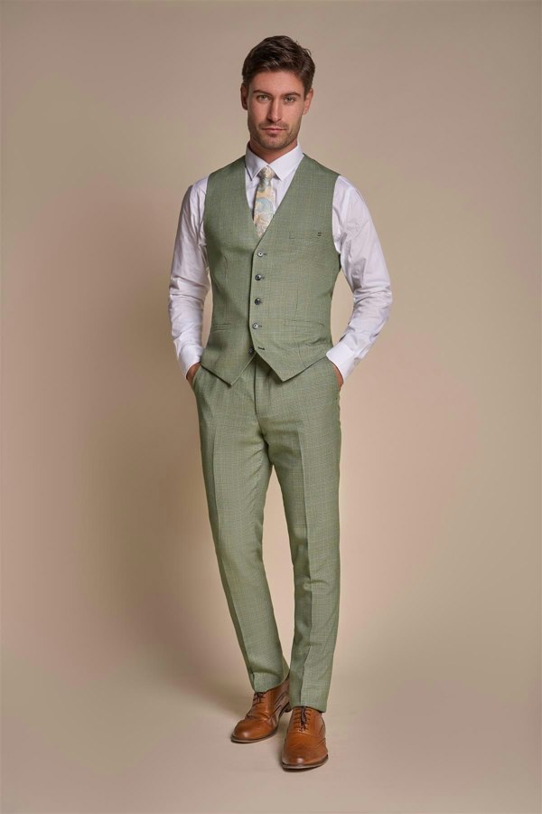 Caridi Sage Waistcoat Front Full View