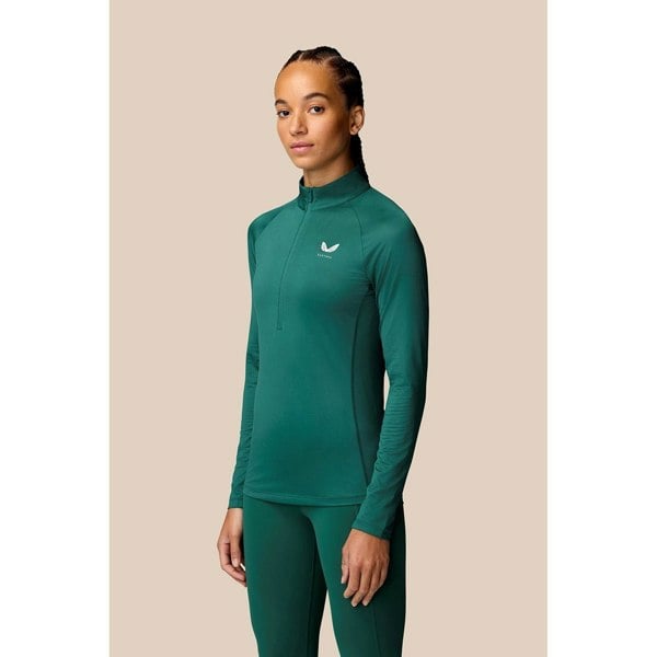 Castore 1/2 Zip Long Sleeve Top Polyester Women's Dark Turquoise