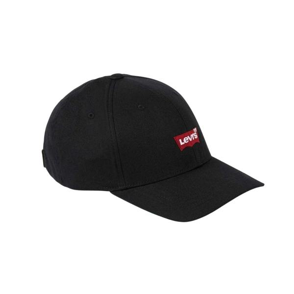 Levis Housemark Embroidered Logo Flexi-Fit Baseball Cap - Black - 