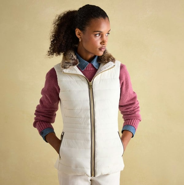 Joules BECKLEY Womens Gilet Winter White