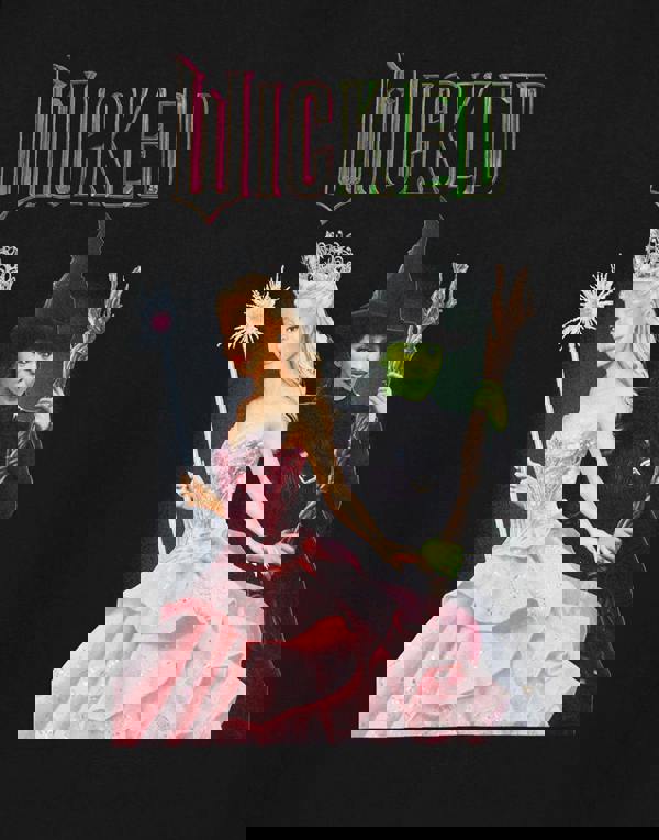 Wicked Womens Black Glinda & Elphaba Short Sleeved T-Shirt Dress