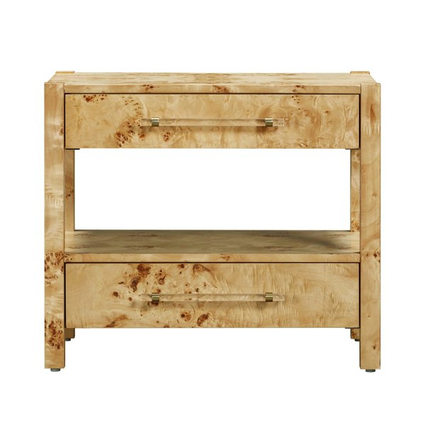 Furniture Edit Brandyss Natural Burl Nightstand Bedside Table