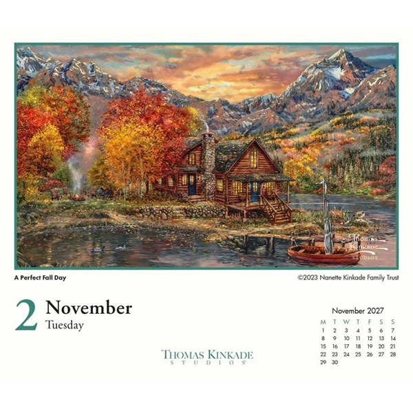 Kinkade, Studios Desk Calendar 2027, Desk Calendars, Day To View, Art, Gift