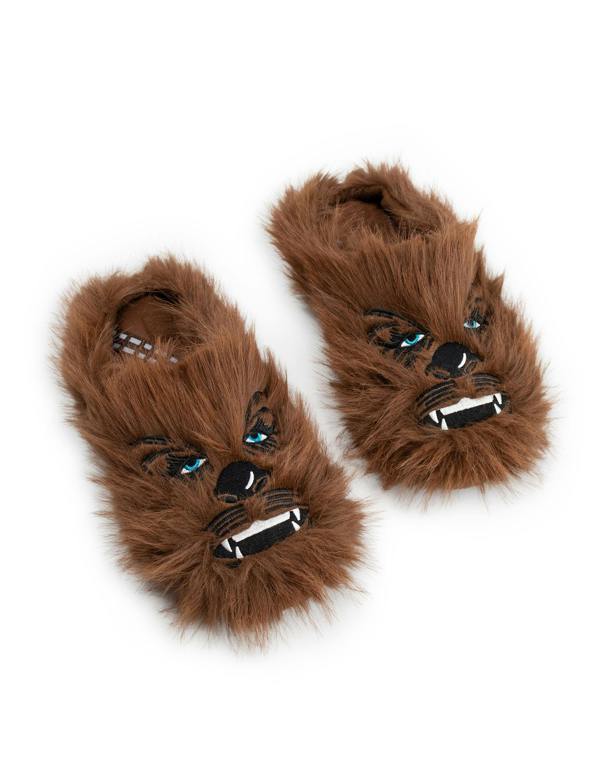 Star Wars Mens Brown Chewbacca Mule Slippers