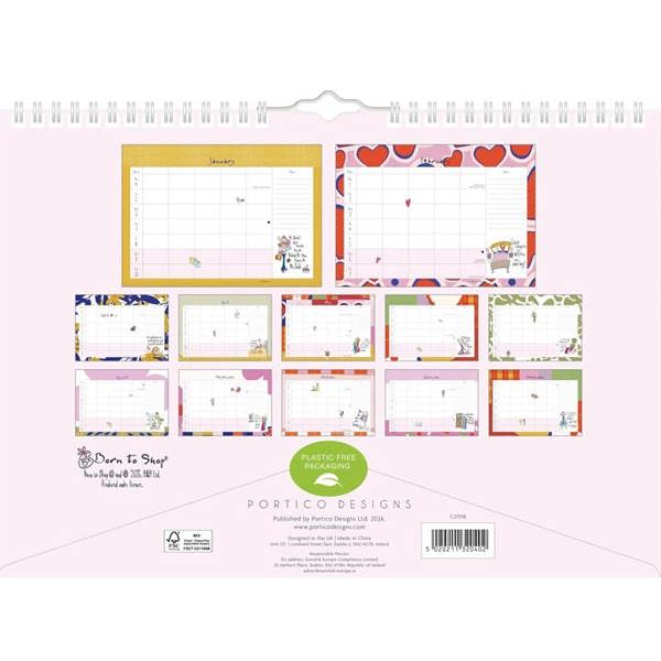 Born To Shop A4 Family Organiser 2027, Family Planners, Week To View, Humour, Gift