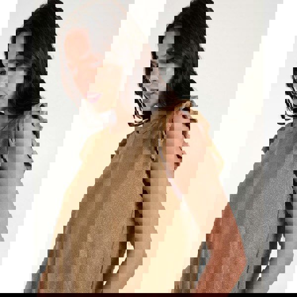 Blue Vanilla Frill Sleeve Metallic Top