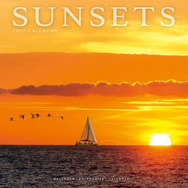 Natural Elements Sunsets Calendar 2027, Wall Calendars, Month To View, Natural World, Gift