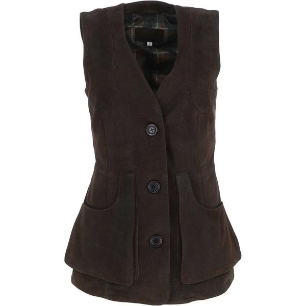 Womens Nubuck Leather Fitted Gilet: Rider