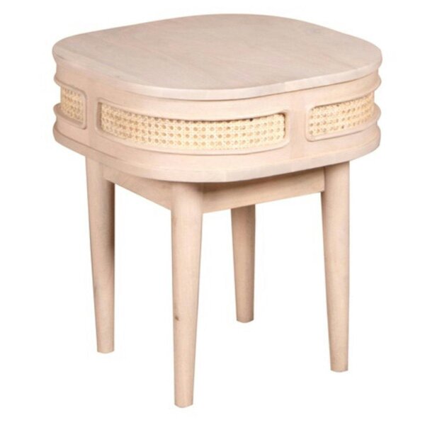 Wyld Haus Chicago Cane Rattan and Natural Natural Mango Wood and Rattan Bedside Table